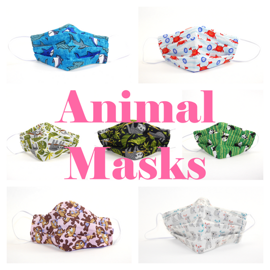 Animal Themed Pleated Face Masks