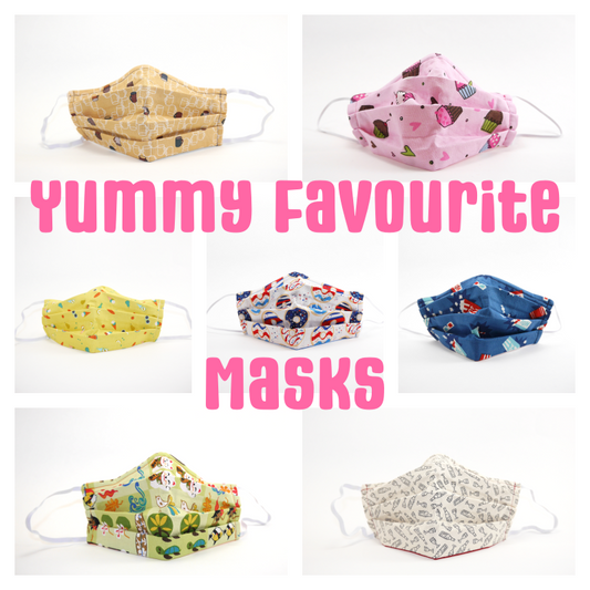 Yummy Favourites Themed Pleated Face Masks