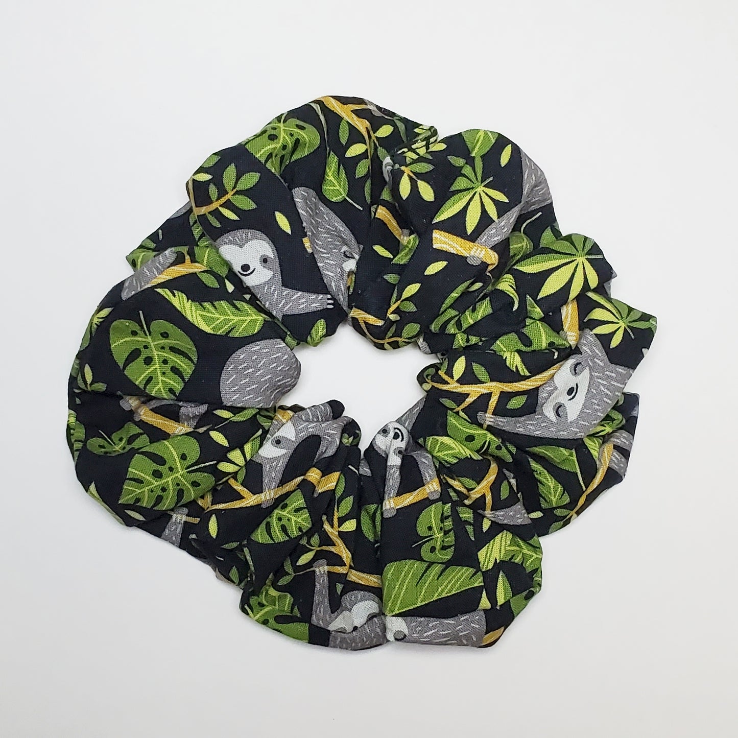 Black Sloths Large Scrunchie