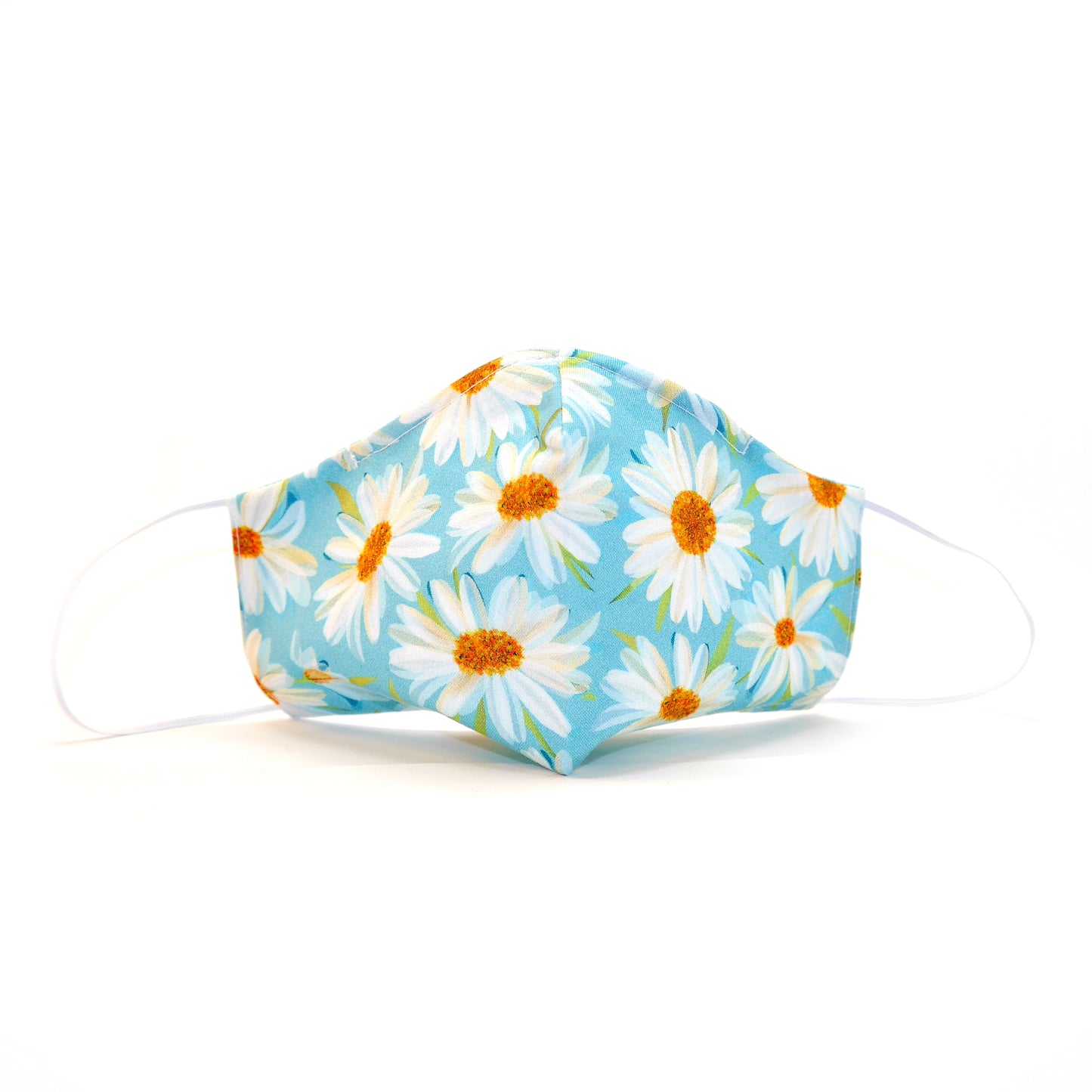 LARGE PAINTERLY DAISIES ON AQUA BLUE