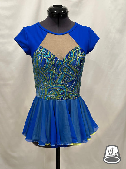 Blue Elizabeth Design Youth Skating Dress - Youth size 12-13